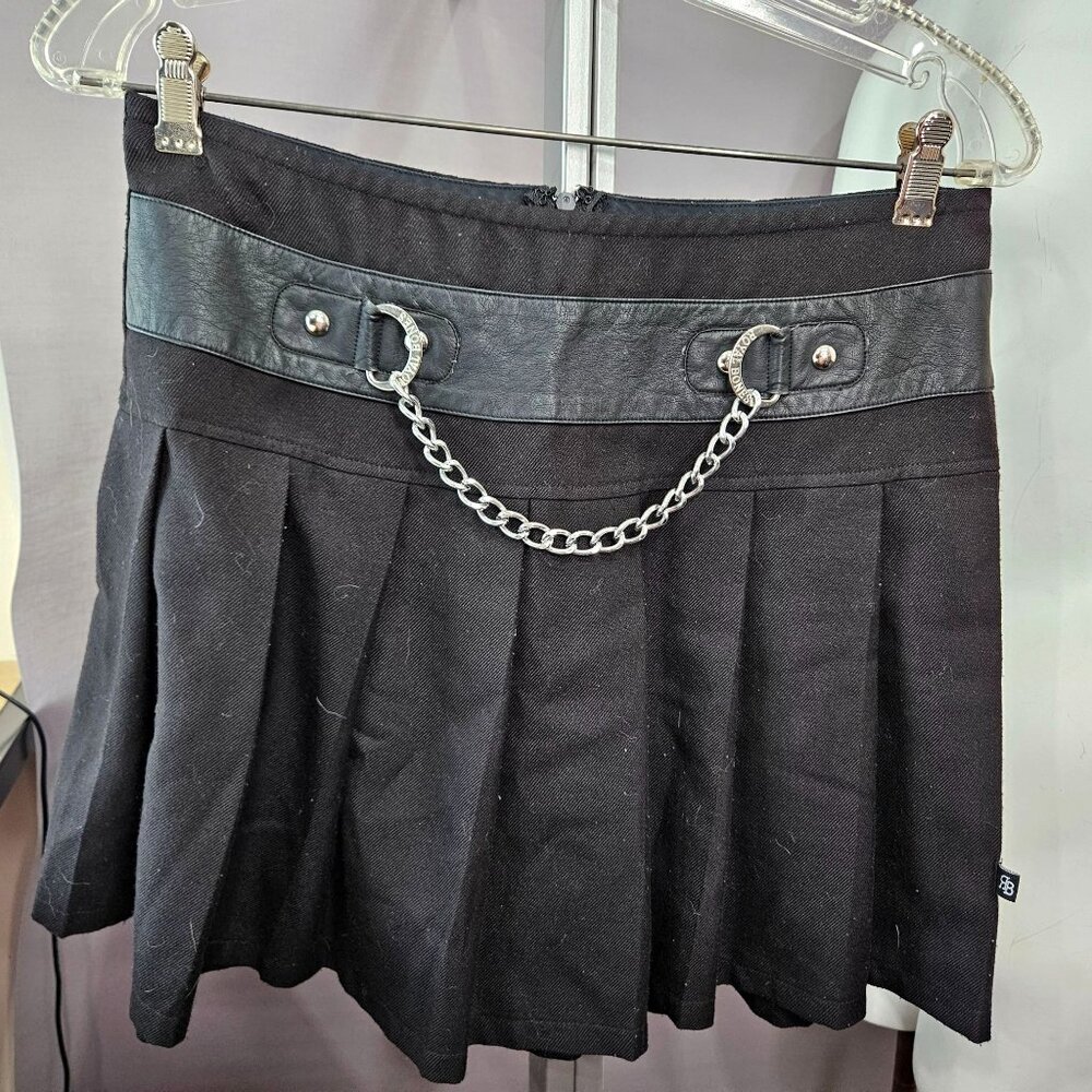 Royal Bones Daang Goodman Skirt M Black Mini Short Ruffle Chain Gothic Punk Emo